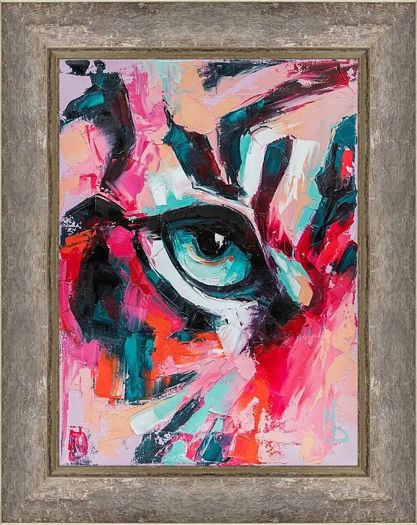 Картина в раме - Tiger eye pink. Mari Dein