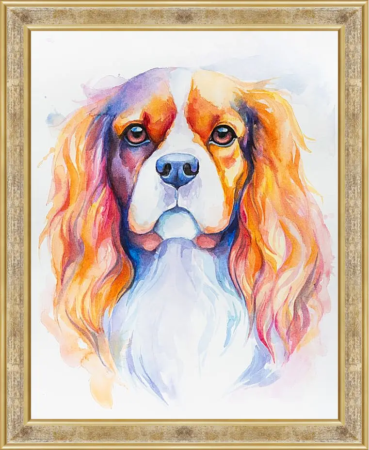 Картина в раме - Cavalier King Charles Spaniel. Mari Dein