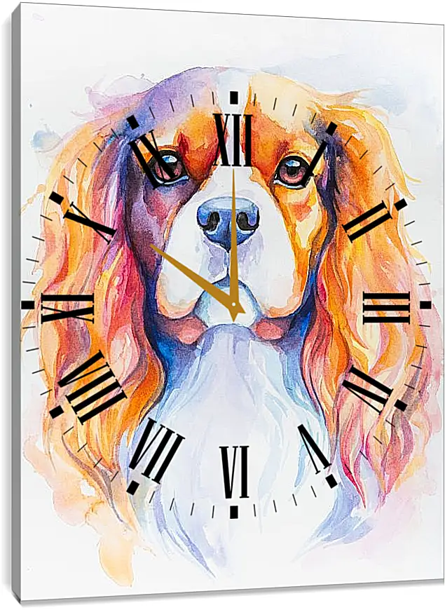 Часы картина - Cavalier King Charles Spaniel. Mari Dein