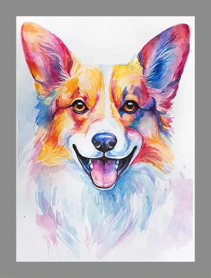 Картина в раме - Corgi. Mari Dein