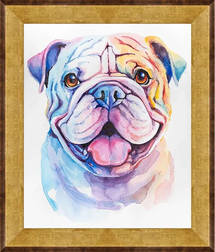 Картина в раме - English bulldog. Mari Dein