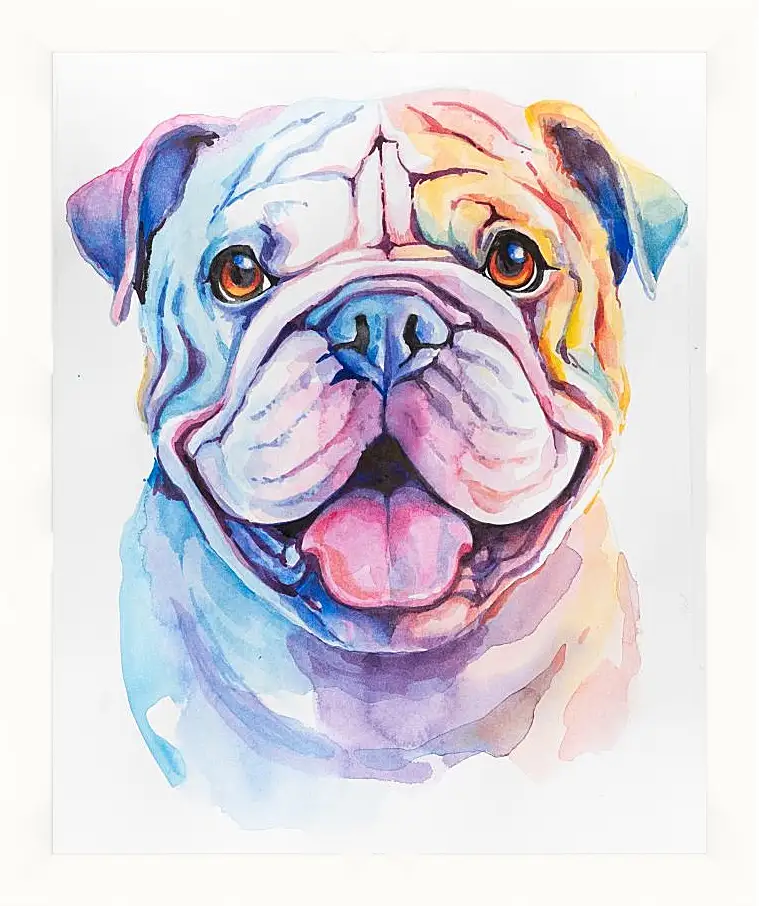 Картина в раме - English bulldog. Mari Dein