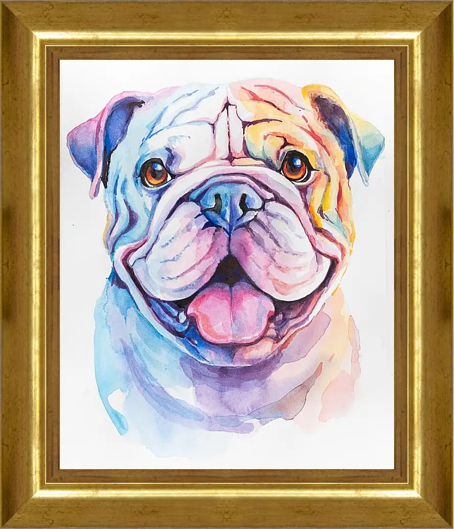 Картина в раме - English bulldog. Mari Dein