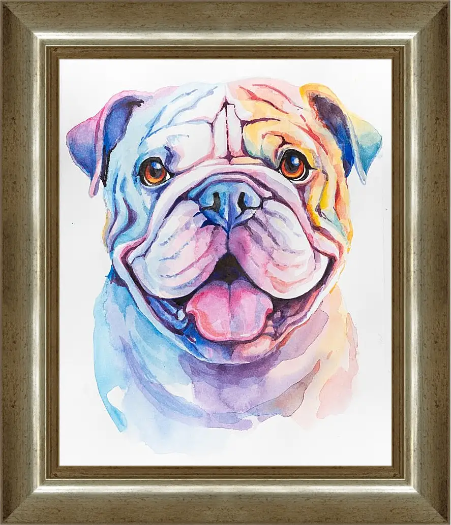 Картина в раме - English bulldog. Mari Dein