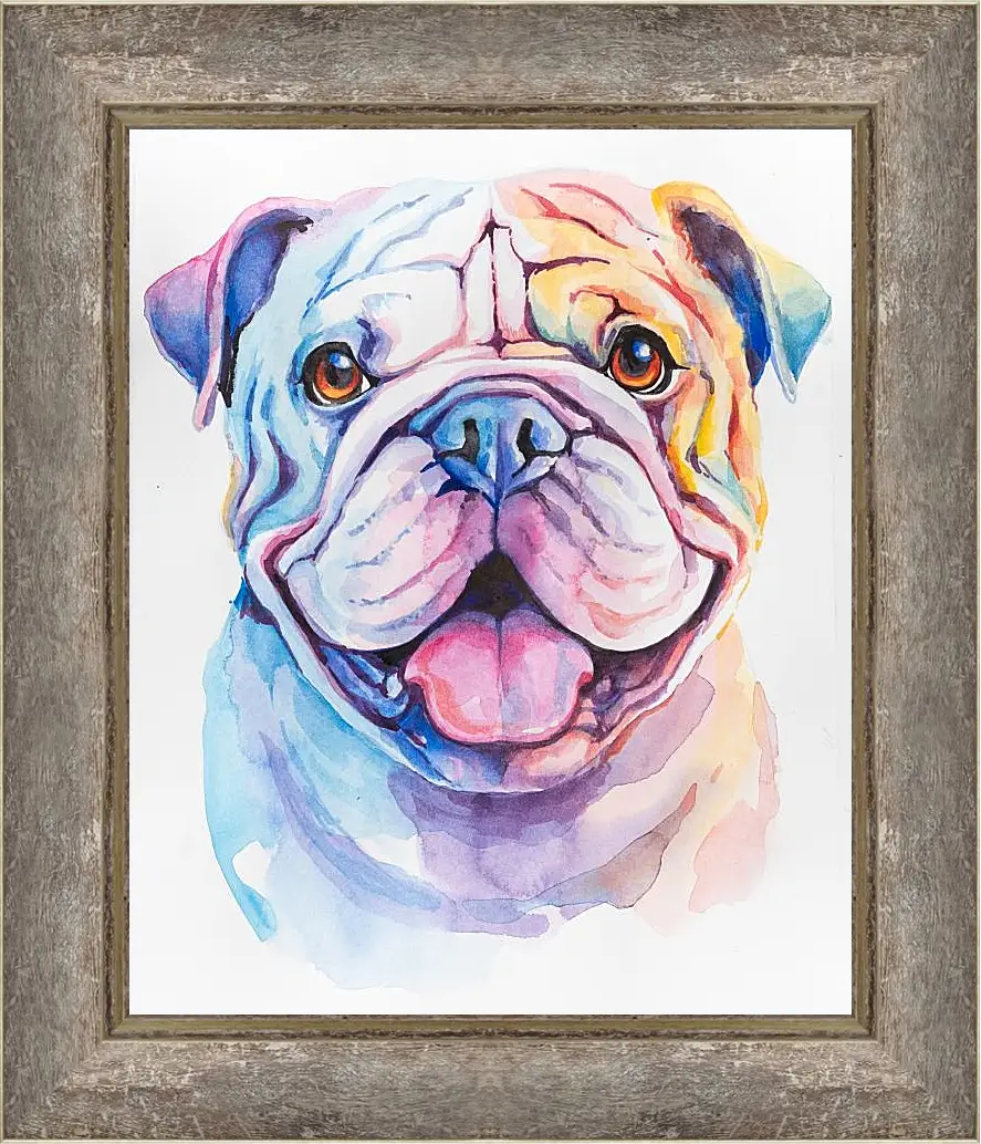 Картина в раме - English bulldog. Mari Dein