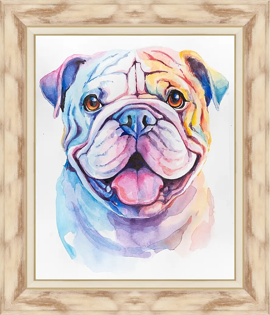 Картина в раме - English bulldog. Mari Dein