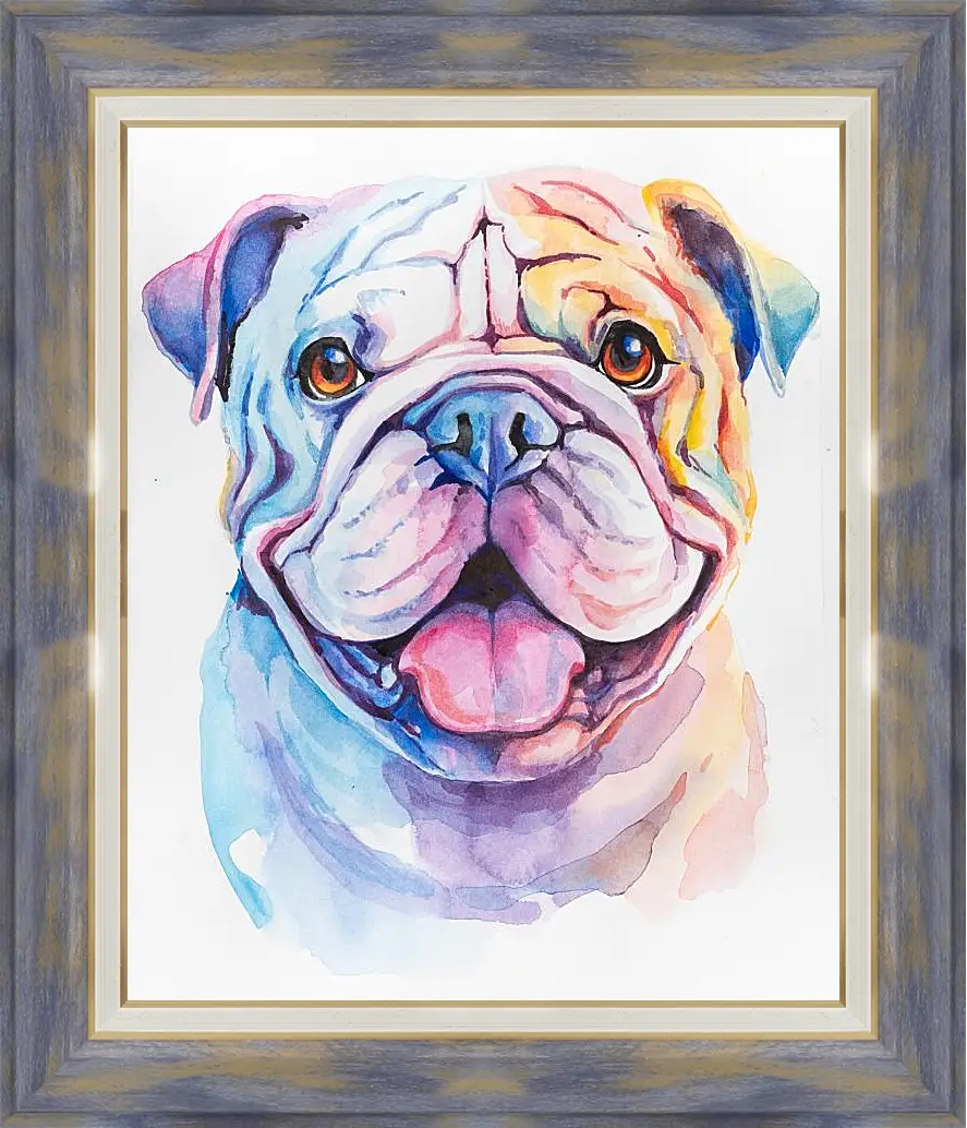 Картина в раме - English bulldog. Mari Dein