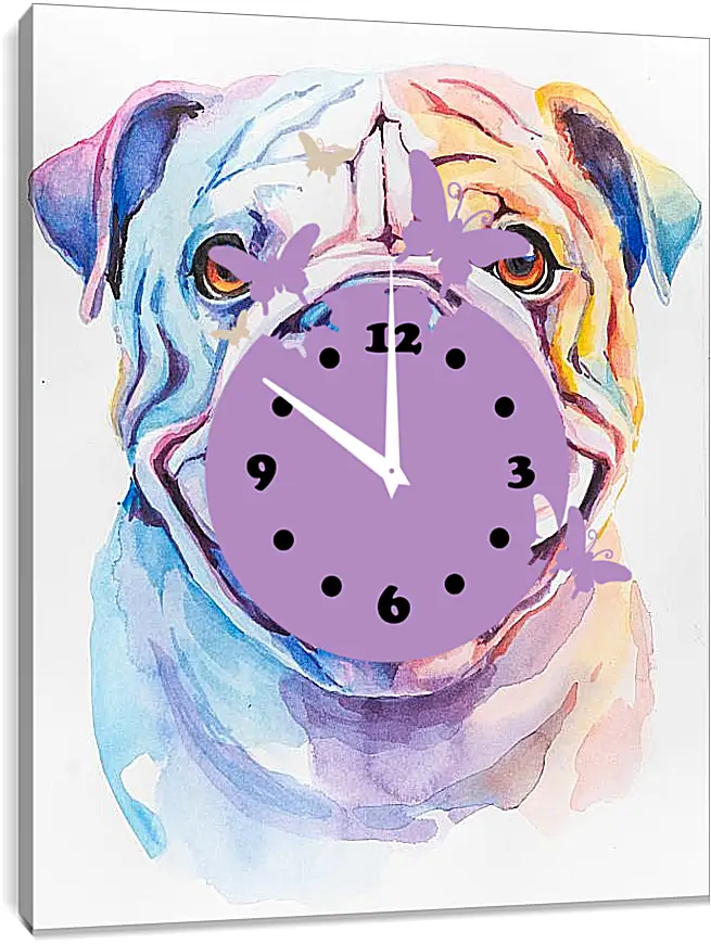 Часы картина - English bulldog. Mari Dein