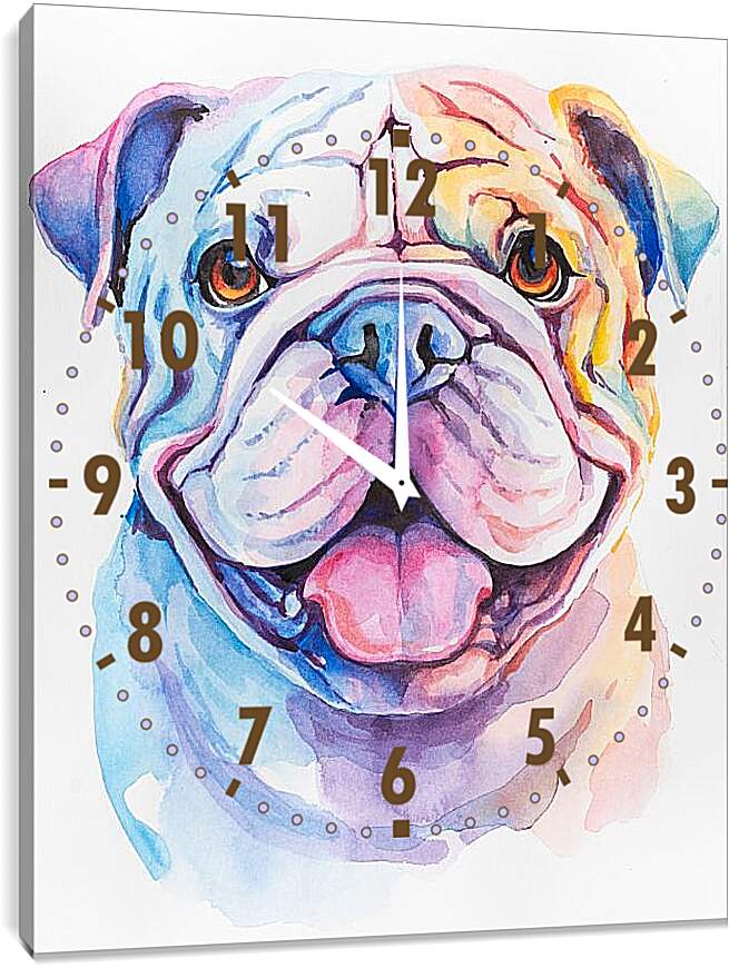 Часы картина - English bulldog. Mari Dein
