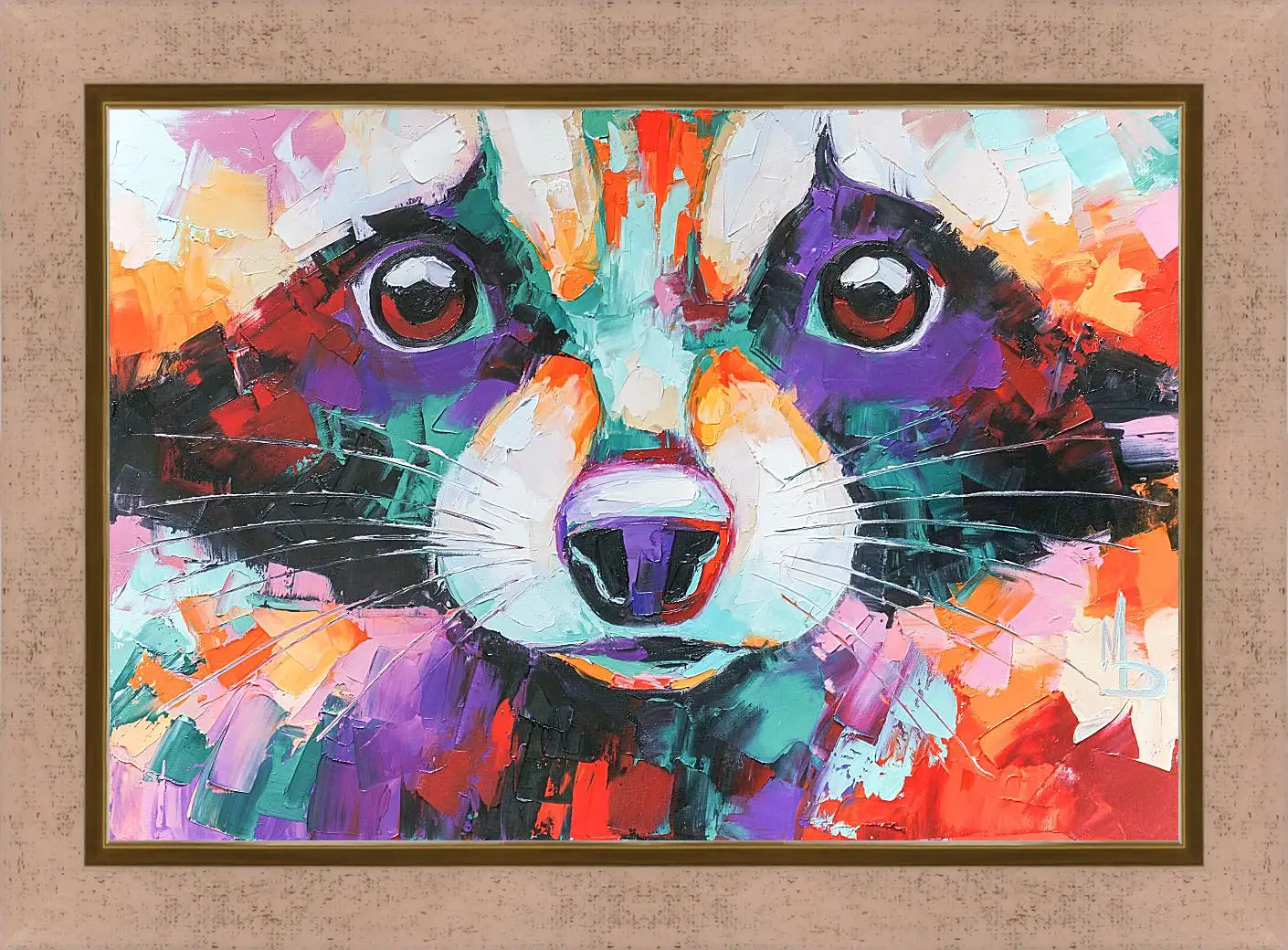 Картина в раме - Raccoon. Mari Dein