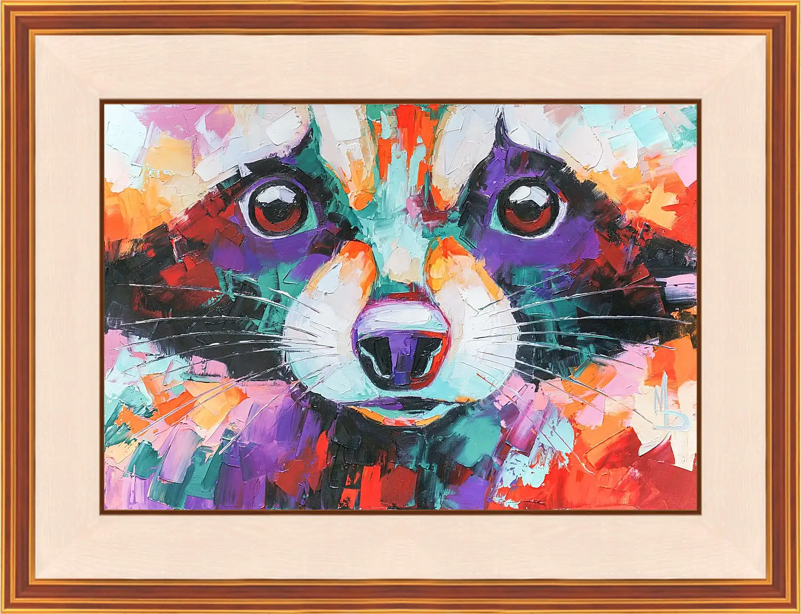 Картина в раме - Raccoon. Mari Dein