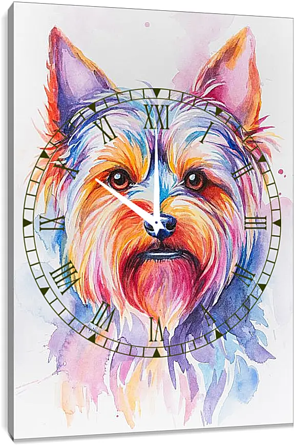 Часы картина - Yorkshire Terrier. Mari Dein