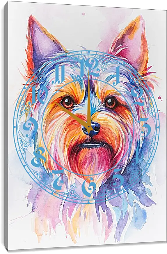 Часы картина - Yorkshire Terrier. Mari Dein