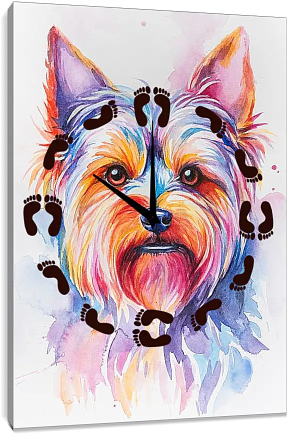 Часы картина - Yorkshire Terrier. Mari Dein