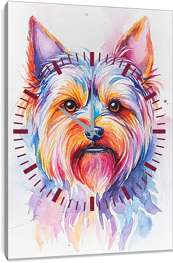 Часы картина - Yorkshire Terrier. Mari Dein