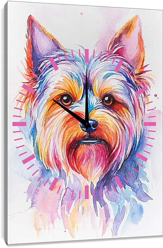 Часы картина - Yorkshire Terrier. Mari Dein