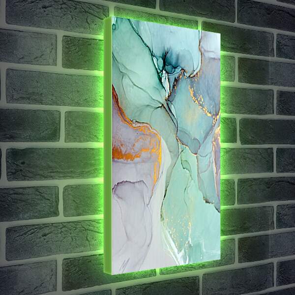 Лайтбокс световая панель - Abstract green and gold1. Mari Dein