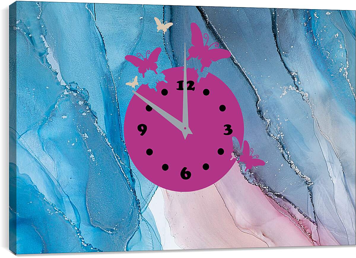 Часы картина - Abstract pink & blue4. Mari Dein