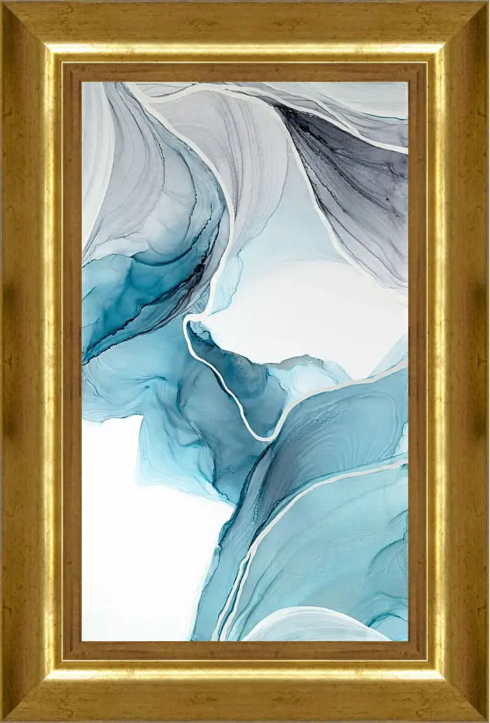 Картина в раме - Abstraction blue canyon. Mari Dein