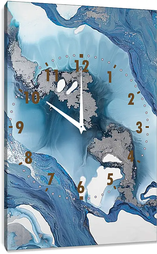Часы картина - Abstraction silver island. Mari Dein