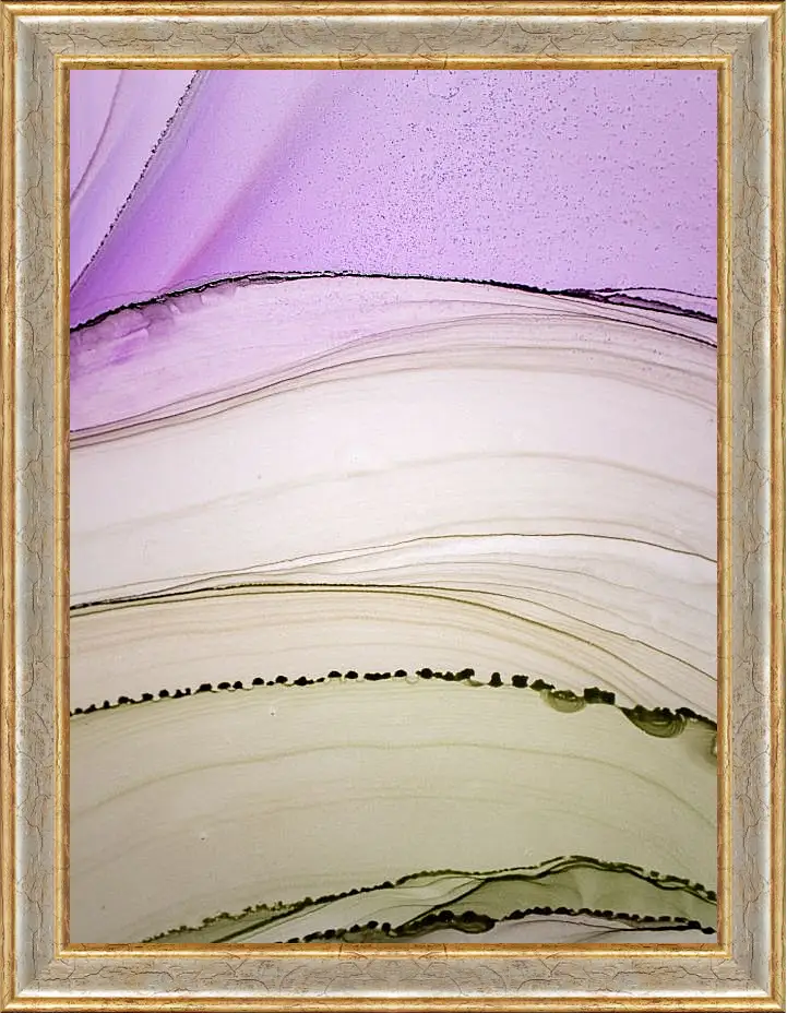 Картина в раме - Abstraction violet & green1. Mari Dein