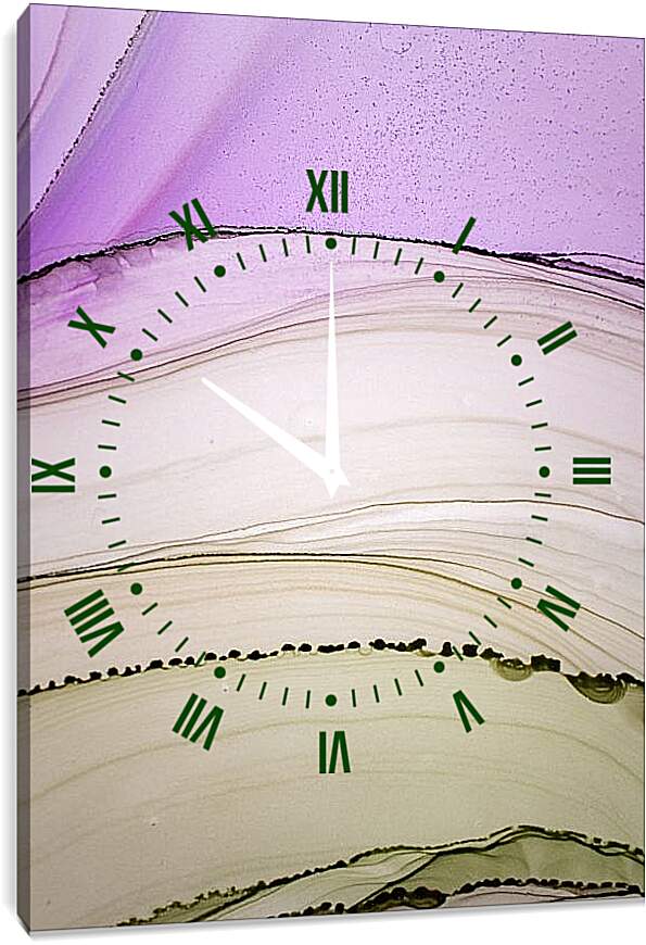 Часы картина - Abstraction violet & green1. Mari Dein
