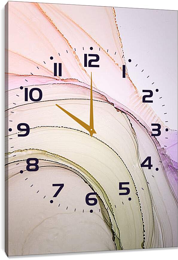 Часы картина - Abstraction violet & green2. Mari Dein