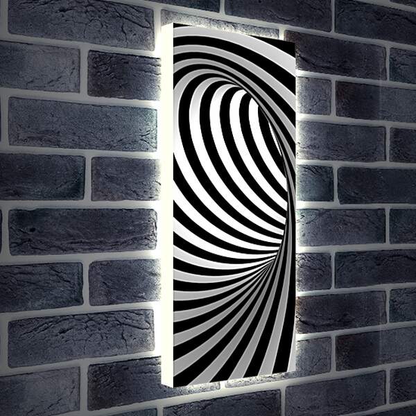 Лайтбокс световая панель - Черно белая абстракция