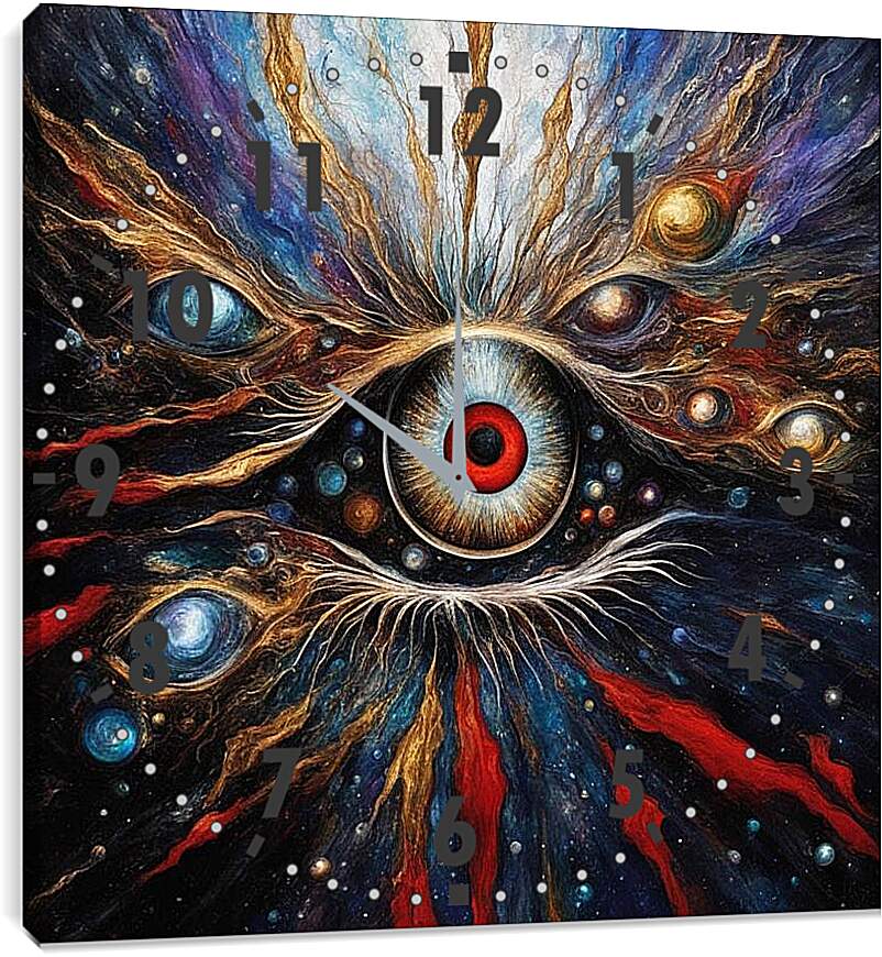 Часы картина - Картина с изображением мистического глаза