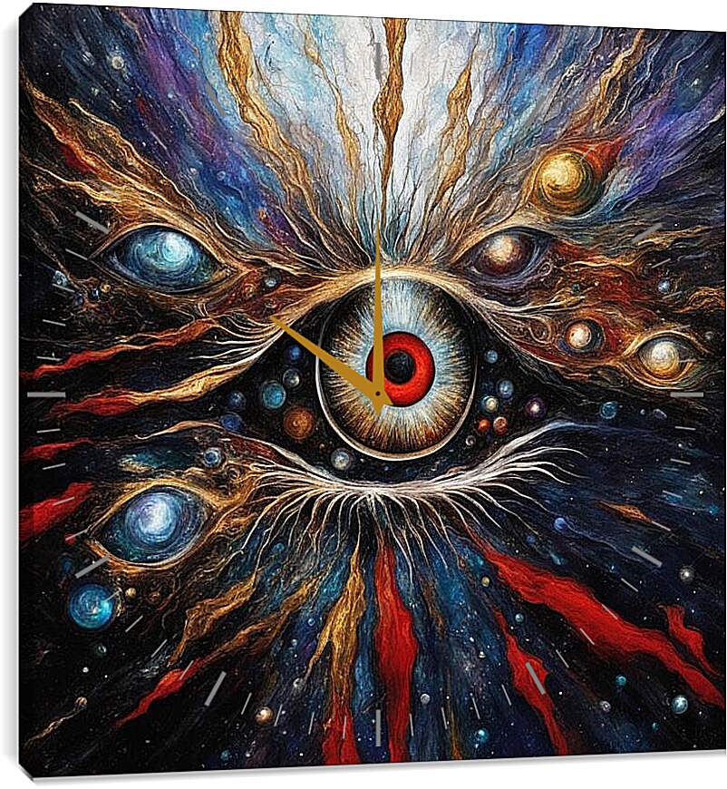 Часы картина - Картина с изображением мистического глаза