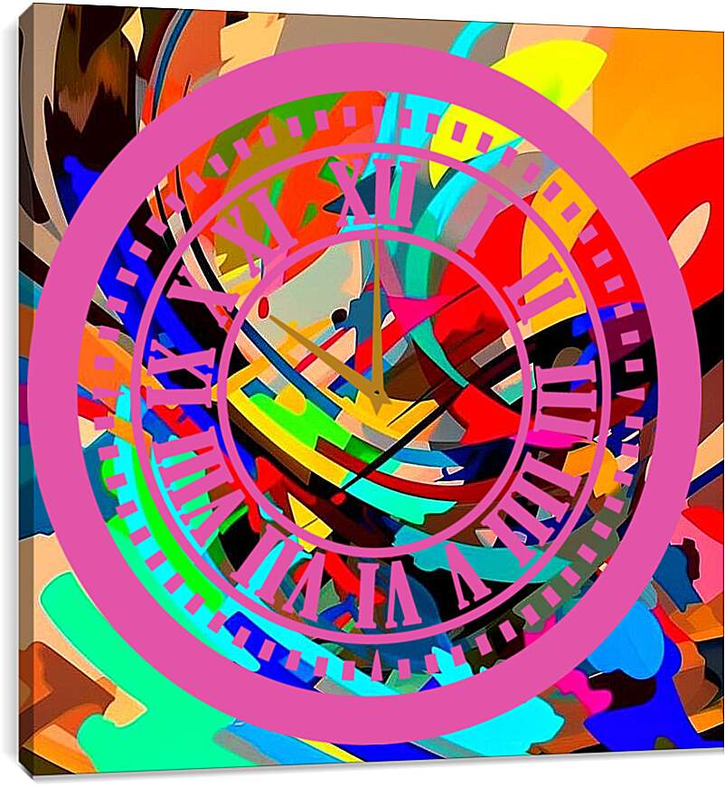 Часы картина - Симфония цветов и линий
