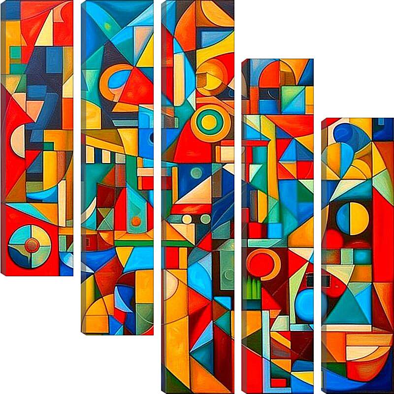 Модульная картина - Сотрудничество абстрактных форм и цветов