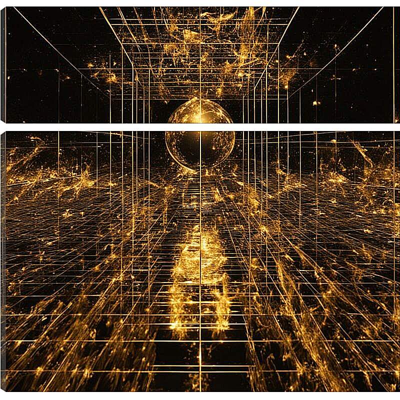 Модульная картина - Золотая матрица, переход
