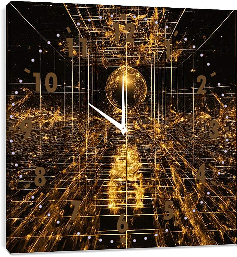 Часы картина - Золотая матрица, переход