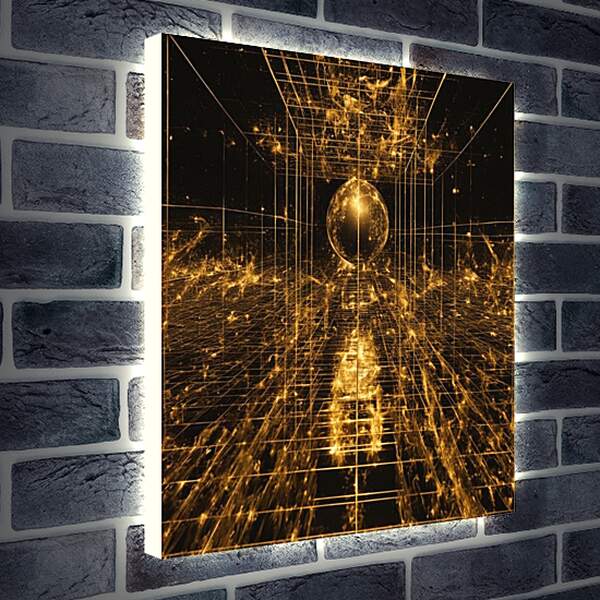 Лайтбокс световая панель - Золотая матрица, переход