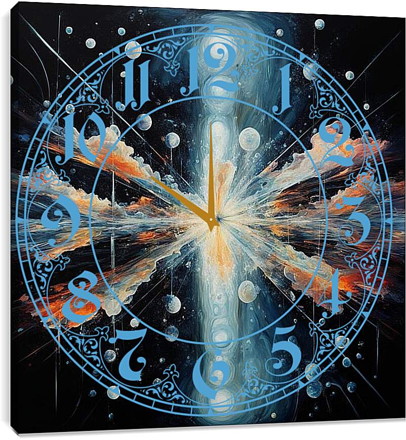 Часы картина - Картина Зарождение матриц жизни