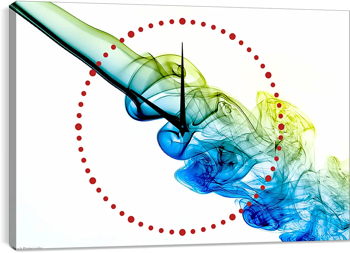 Часы картина - Синий дым