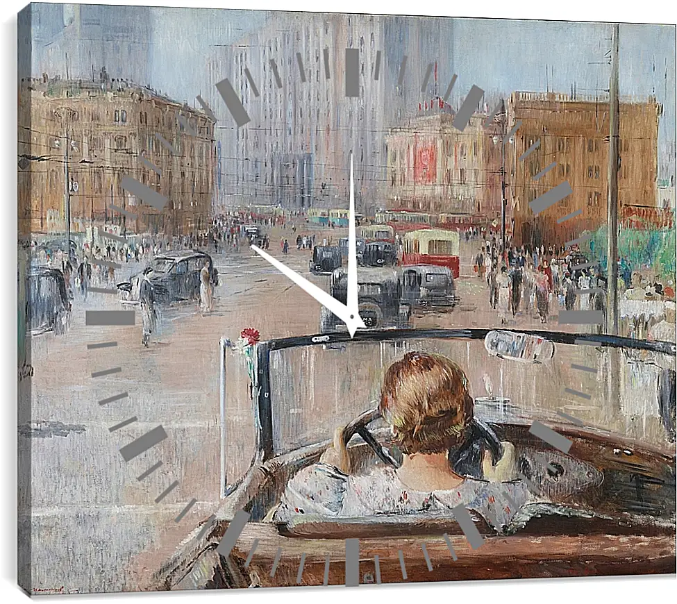Часы картина - Новая Москва. Пименов Юрий