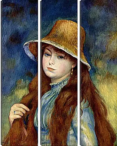 Модульная картина - Young Girl in a Straw Hat. Пьер Огюст Ренуар