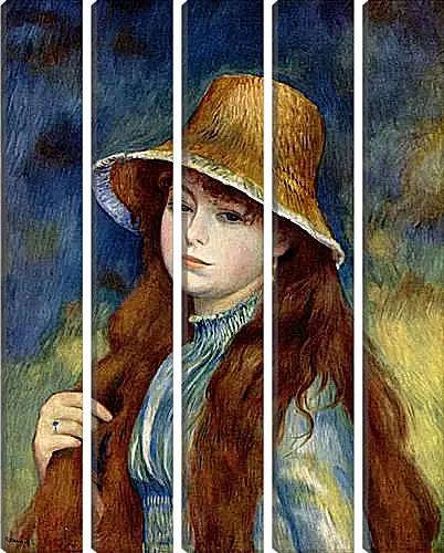 Модульная картина - Young Girl in a Straw Hat. Пьер Огюст Ренуар