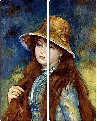 Модульная картина - Young Girl in a Straw Hat. Пьер Огюст Ренуар