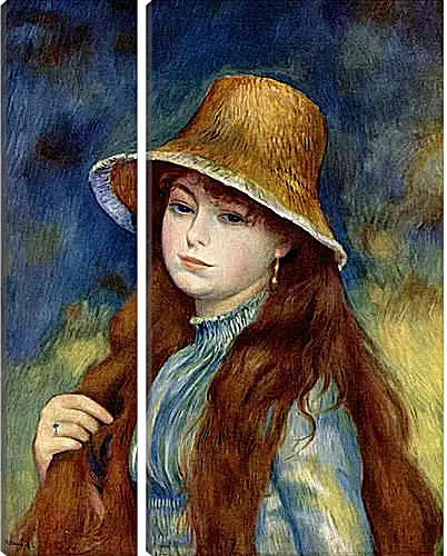 Модульная картина - Young Girl in a Straw Hat. Пьер Огюст Ренуар