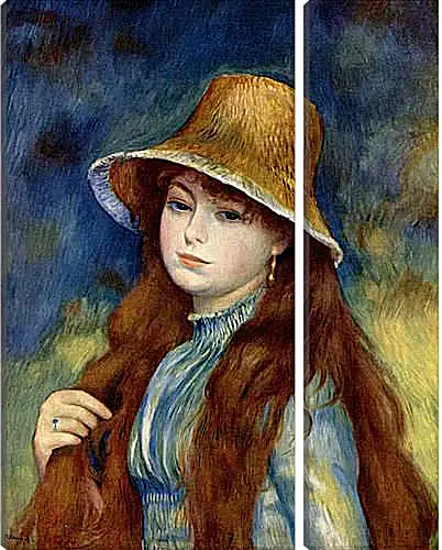 Модульная картина - Young Girl in a Straw Hat. Пьер Огюст Ренуар