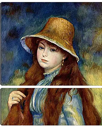 Модульная картина - Young Girl in a Straw Hat. Пьер Огюст Ренуар