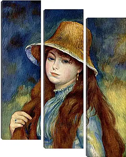 Модульная картина - Young Girl in a Straw Hat. Пьер Огюст Ренуар