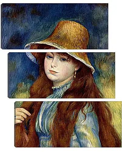 Модульная картина - Young Girl in a Straw Hat. Пьер Огюст Ренуар