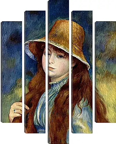 Модульная картина - Young Girl in a Straw Hat. Пьер Огюст Ренуар