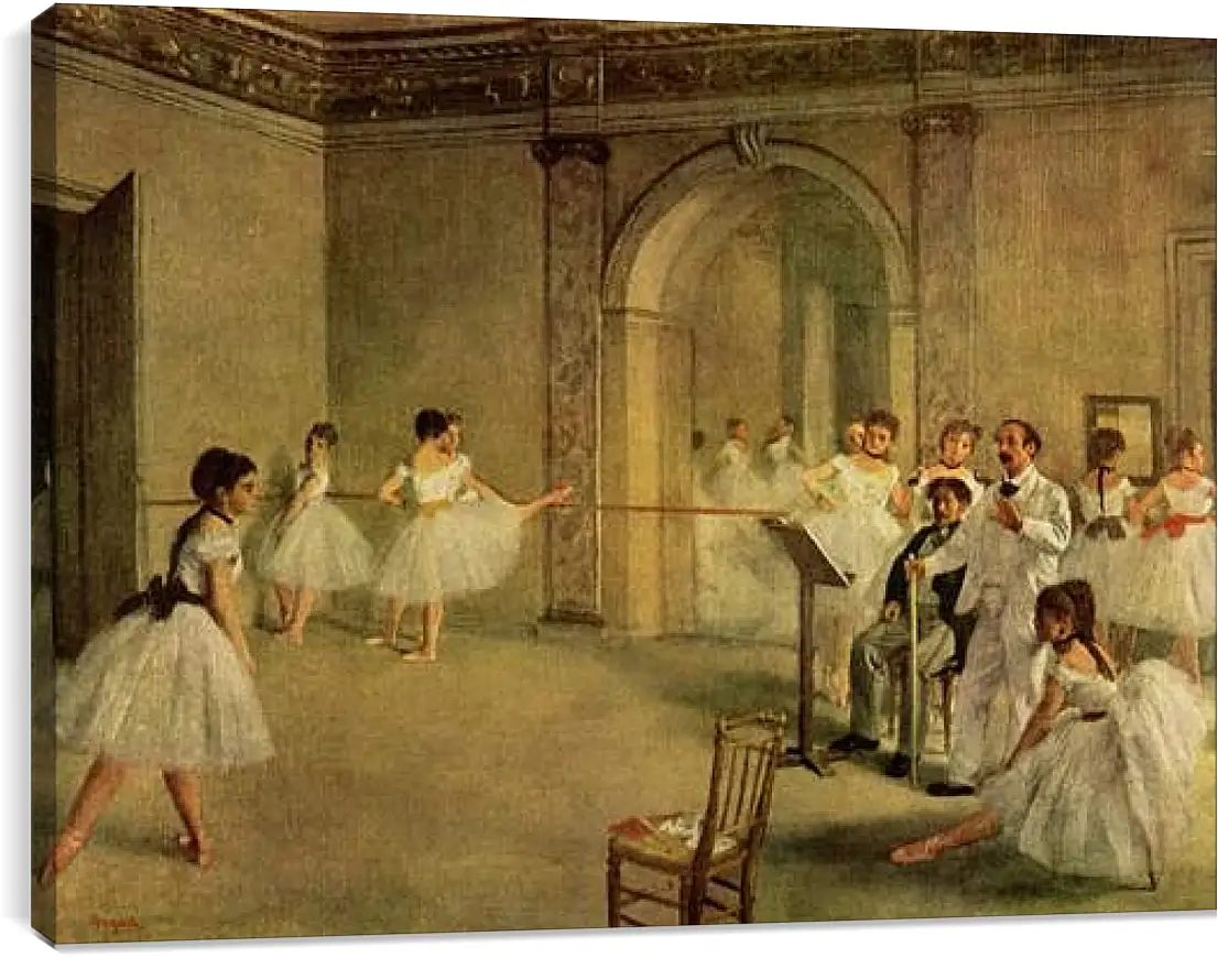 Постер и плакат - Ballettsaal der Oper in der Rue Peletier. Эдгар Дега