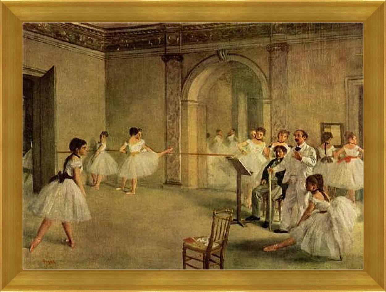 Картина в раме - Ballettsaal der Oper in der Rue Peletier. Эдгар Дега
