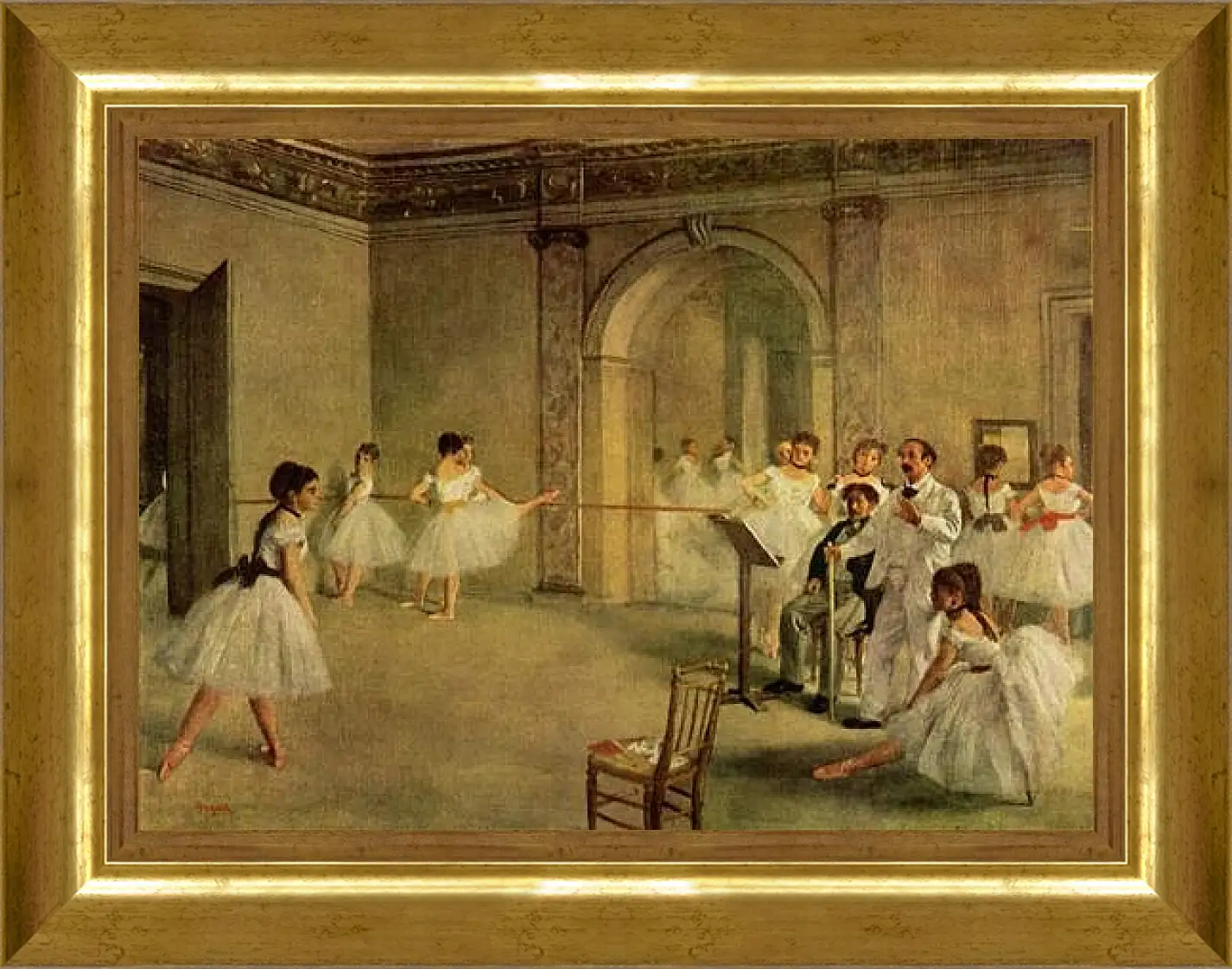 Картина в раме - Ballettsaal der Oper in der Rue Peletier. Эдгар Дега